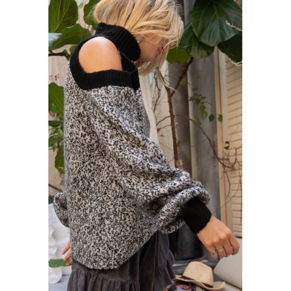 Sassy Chic Black & Gray Leopard Print Sweater - Picture 5 of 12